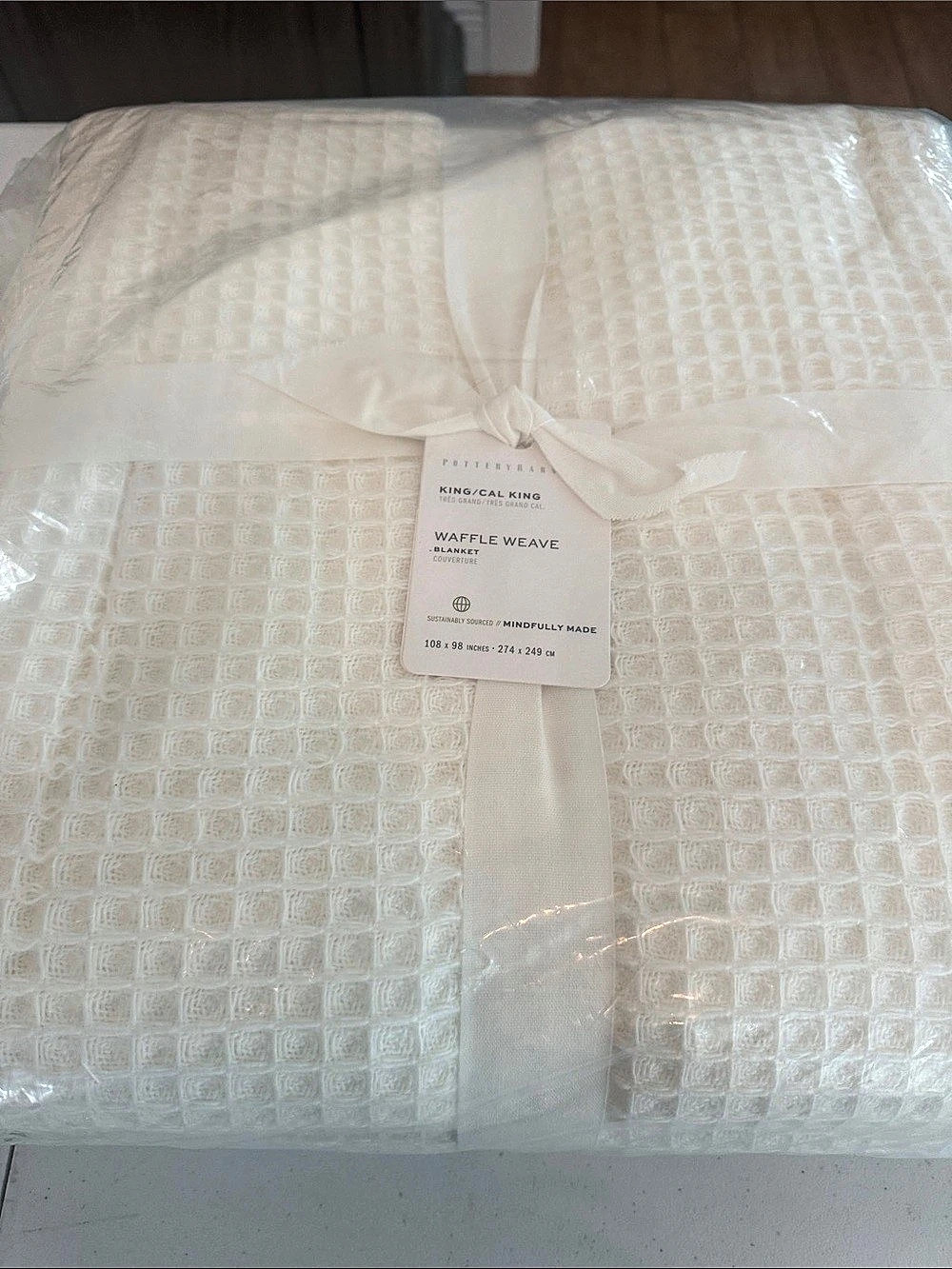 Pottery Barn Waffle Weave Blanket King/Cal King NWT